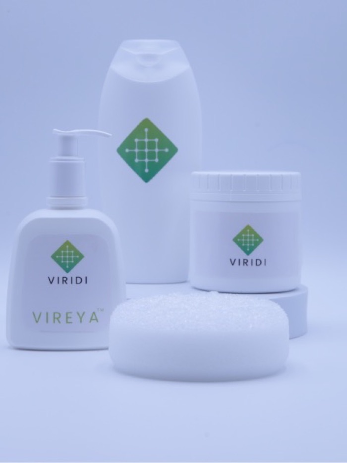 Viridi's Vireya-branded soap, shampoo and cream products